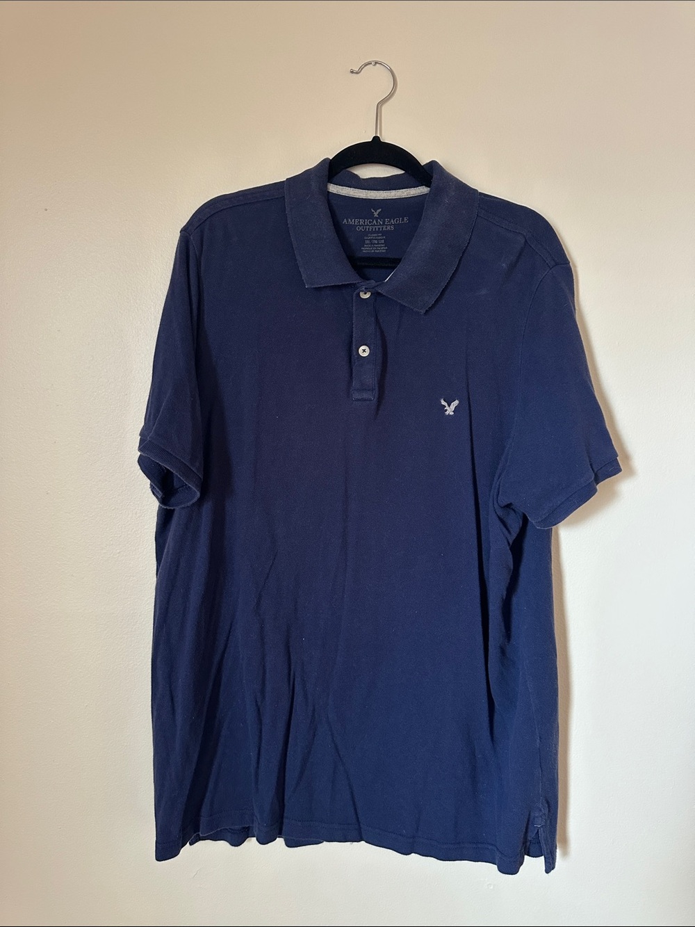 American Eagle Outfitters Men's Dark Navy Polo